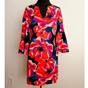 NWT Trina Turk Women's Pali Bell Sleeve Ponte Floral Mini Dress S